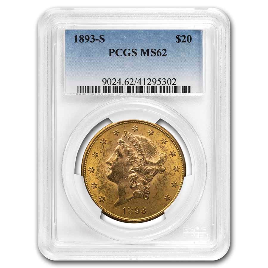 1893-S $20 Liberty Gold Double Eagle MS-62 PCGS