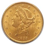 1893-S $20 Liberty Gold Double Eagle MS-62 PCGS