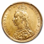 1893-S Australia Gold Sovereign Victoria Jubilee AU-58 PCGS