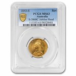 1893-S Australia Gold Sovereign Victoria Jubilee MS-63 PCGS