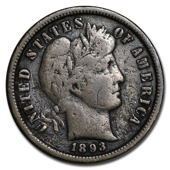 1893-S Barber Dime VG (Details) 1893-S Barber Dime VG (Details)