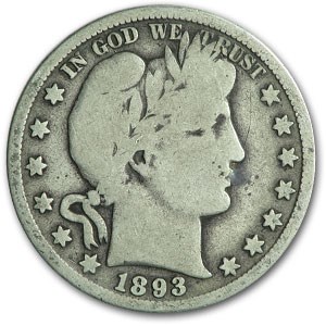 1893-S Barber Half Dollar Good 1893-S Barber Half Dollar Good