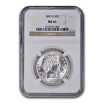 1893-S Barber Half Dollar MS-64 NGC