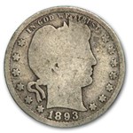 1893-S Barber Quarter Good