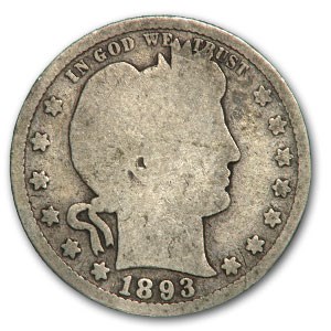 1893-S Barber Quarter Good 1893-S Barber Quarter Good