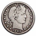 1893-S Barber Quarter VG