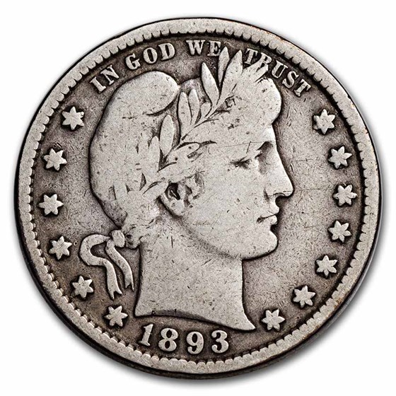1893-S Barber Quarter VG 1893-S Barber Quarter VG