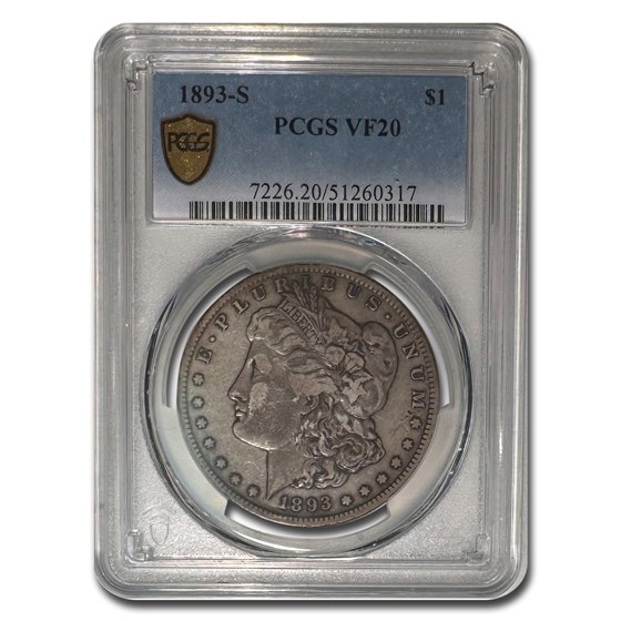 1893-S Morgan Dollar VF-20 PCGS 1893-S Morgan Dollar VF-20 PCGS