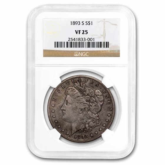 1893-S Morgan Dollar VF-25 NGC 1893-S Morgan Dollar VF-25 NGC