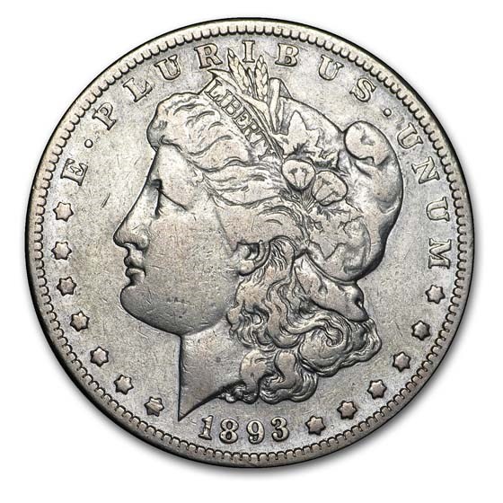 1893-S Morgan Dollar VF Details (Cleaned)