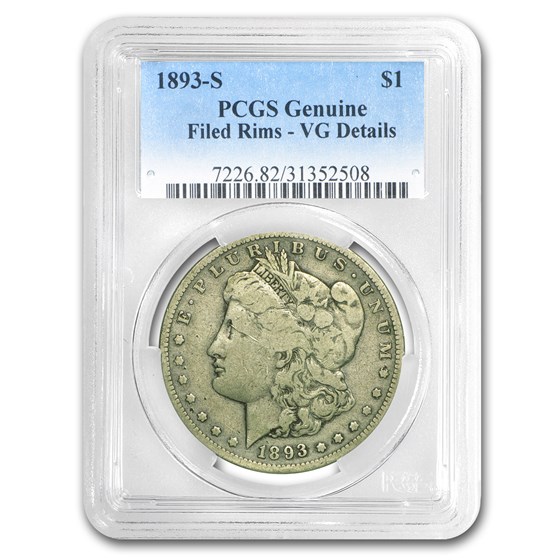 1893-S Morgan Dollar VG Details PCGS (Filed Rims) 1893-S Morgan Dollar VG Details PCGS (Filed Rims)