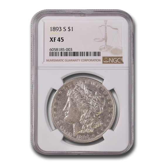 1893-S Morgan Dollar XF-45 NGC 1893-S Morgan Dollar XF-45 NGC