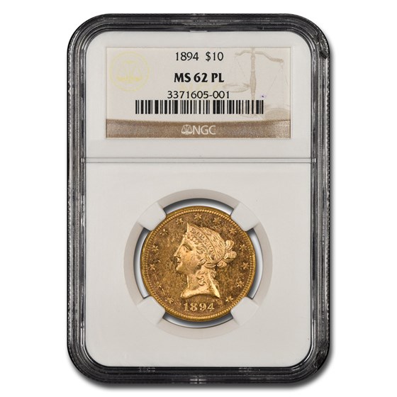 1894 $10 Liberty Gold Eagle MS-62 NGC (PL) 1894 $10 Liberty Gold Eagle MS-62 NGC (PL)