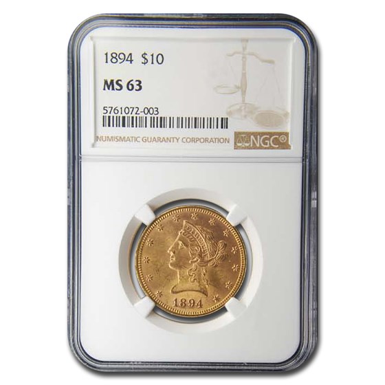 1894 $10 Liberty Gold Eagle MS-63 NGC 1894 $10 Liberty Gold Eagle MS-63 NGC