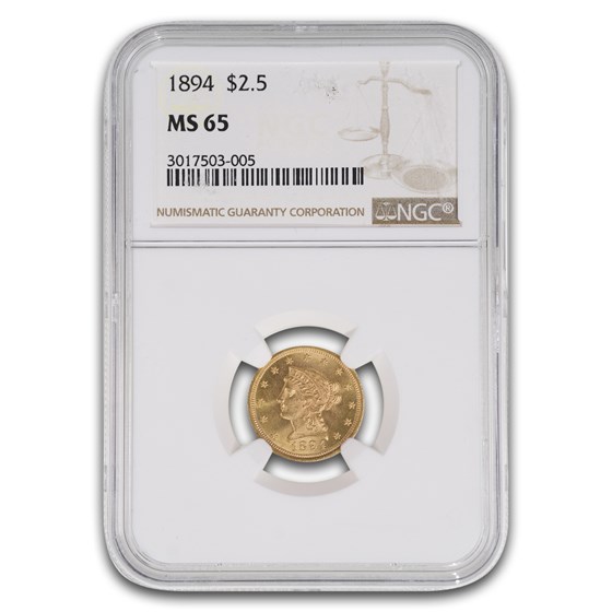 1894 $2.50 Liberty Gold Quarter Eagle MS-65 NGC