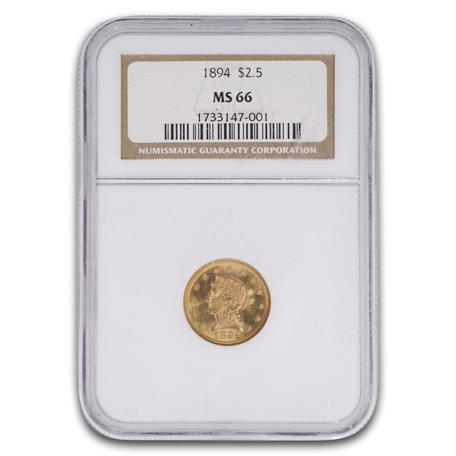 1894 $2.50 Liberty Gold Quarter Eagle MS-66 NGC