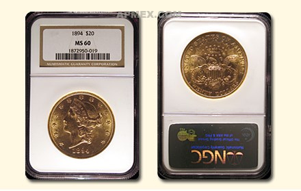 1894 $20 Liberty Gold DBL Eagle MS-60 NGC 1894 $20 Liberty Gold DBL Eagle MS-60 NGC