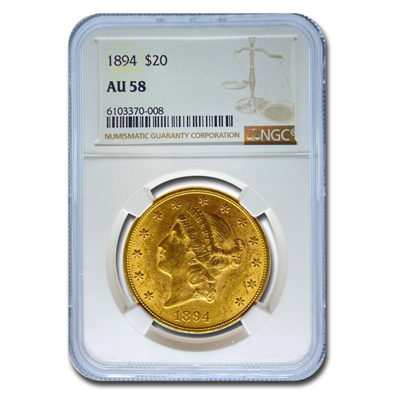 1894 $20 Liberty Gold Double Eagle AU-58 NGC 1894 $20 Liberty Gold Double Eagle AU-58 NGC