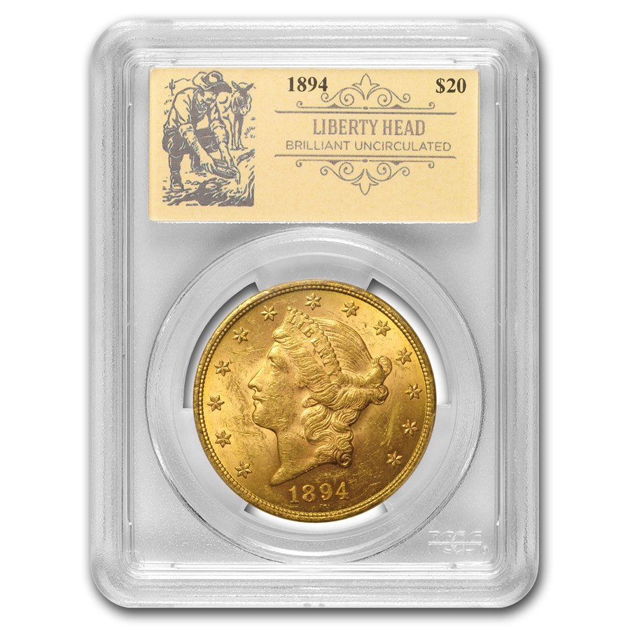 1894 $20 Liberty Gold Double Eagle BU PCGS (Prospector Label)