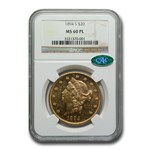 1894 $20 Liberty Gold Double Eagle MS-60 NGC CAC (PL)