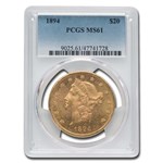 1894 $20 Liberty Gold Double Eagle MS-61 PCGS