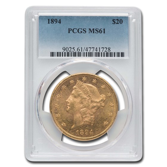1894 $20 Liberty Gold Double Eagle MS-61 PCGS 1894 $20 Liberty Gold Double Eagle MS-61 PCGS