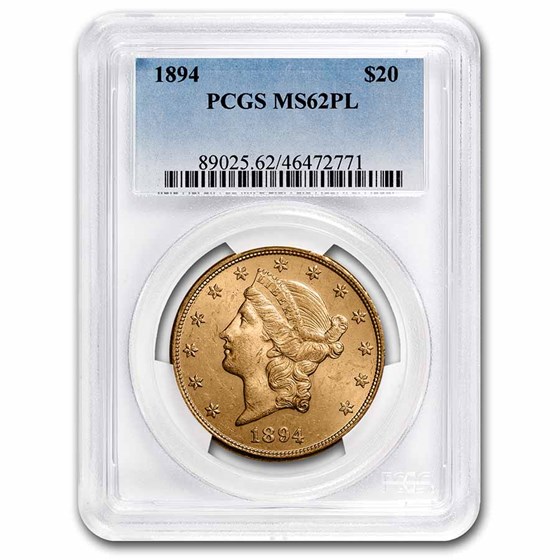 1894 $20 Liberty Gold Double Eagle MS-62 PL PCGS 1894 $20 Liberty Gold Double Eagle MS-62 PL PCGS