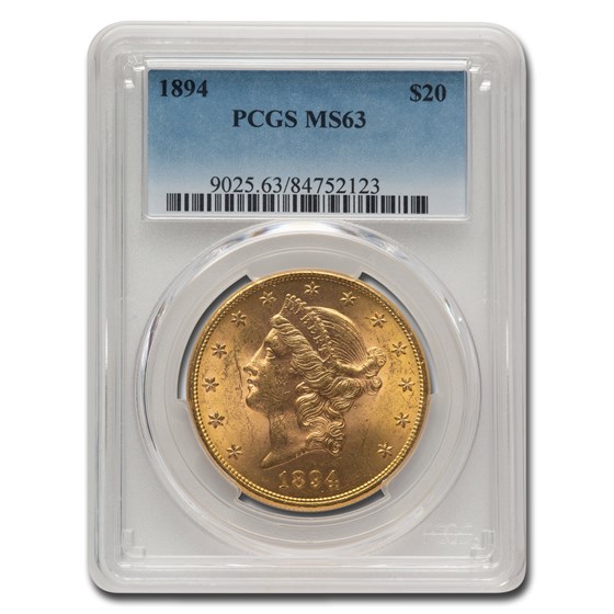 1894 $20 Liberty Gold Double Eagle MS-63 PCGS 1894 $20 Liberty Gold Double Eagle MS-63 PCGS