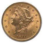 1894 $20 Liberty Gold Double Eagle MS-63+ PCGS