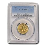 1894 $5 Liberty Gold Half Eagle MS-64 PCGS