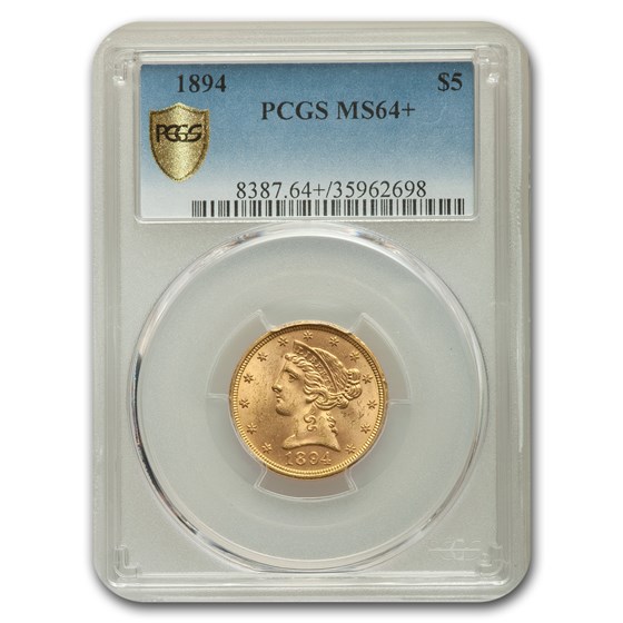 1894 $5 Liberty Gold Half Eagle MS-64+ PCGS 1894 $5 Liberty Gold Half Eagle MS-64+ PCGS