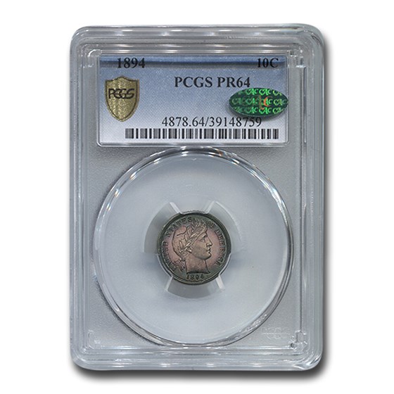 1894 Barber Dime PR-64 PCGS CAC 1894 Barber Dime PR-64 PCGS CAC