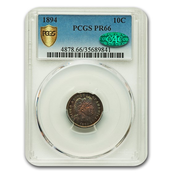 1894 Barber Dime PR-66 PCGS CAC 1894 Barber Dime PR-66 PCGS CAC