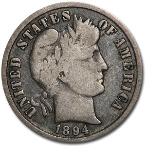 1894 Barber Dime VG 1894 Barber Dime VG