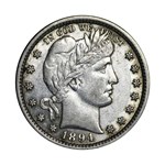 1894 Barber Quarter AU
