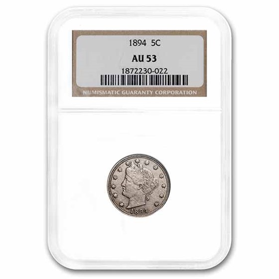 1894 Liberty Head V Nickel AU-53 NGC 1894 Liberty Head V Nickel AU-53 NGC