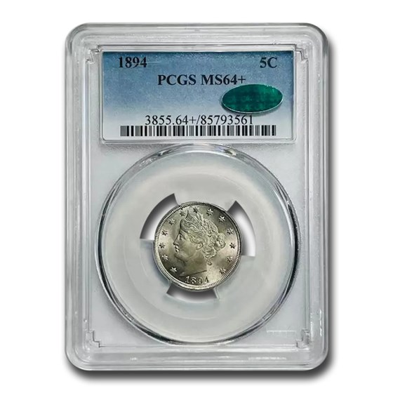 1894 Liberty Head V Nickel MS-64+ PCGS CAC 1894 Liberty Head V Nickel MS-64+ PCGS CAC