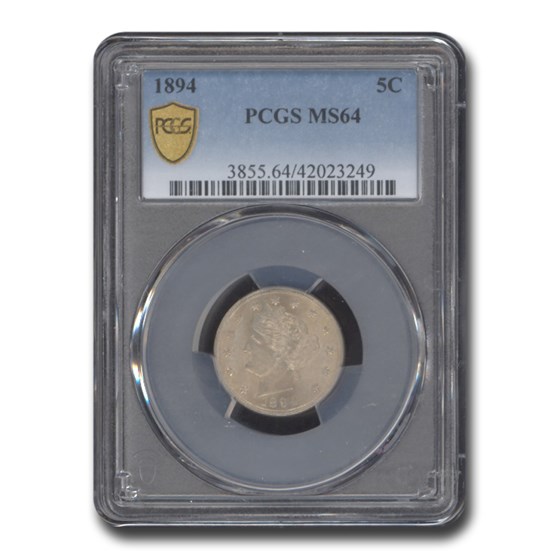 1894 Liberty Head V Nickel MS-64 PCGS 1894 Liberty Head V Nickel MS-64 PCGS