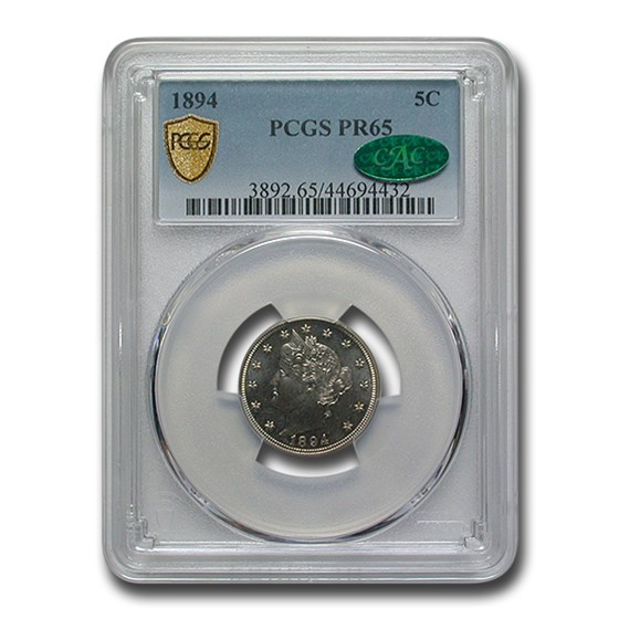 1894 Liberty Head V Nickel PR-65 PCGS CAC 1894 Liberty Head V Nickel PR-65 PCGS CAC