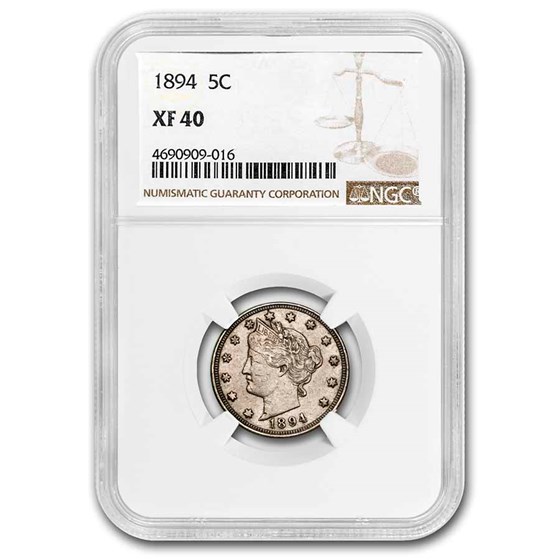 1894 Liberty Head V Nickel XF-40 NGC 1894 Liberty Head V Nickel XF-40 NGC