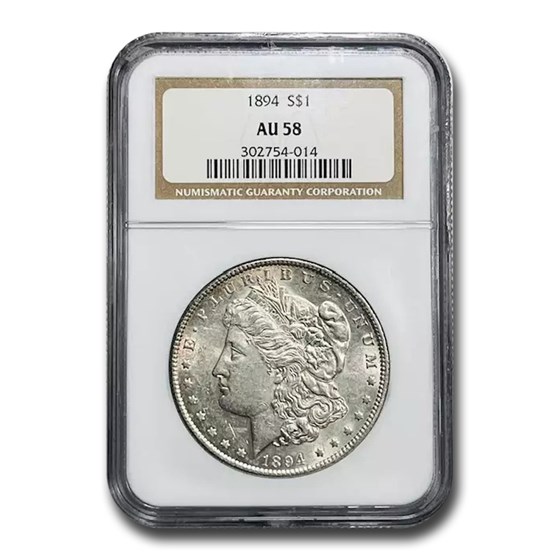 1894 Morgan Dollar AU-58 NGC 1894 Morgan Dollar AU-58 NGC