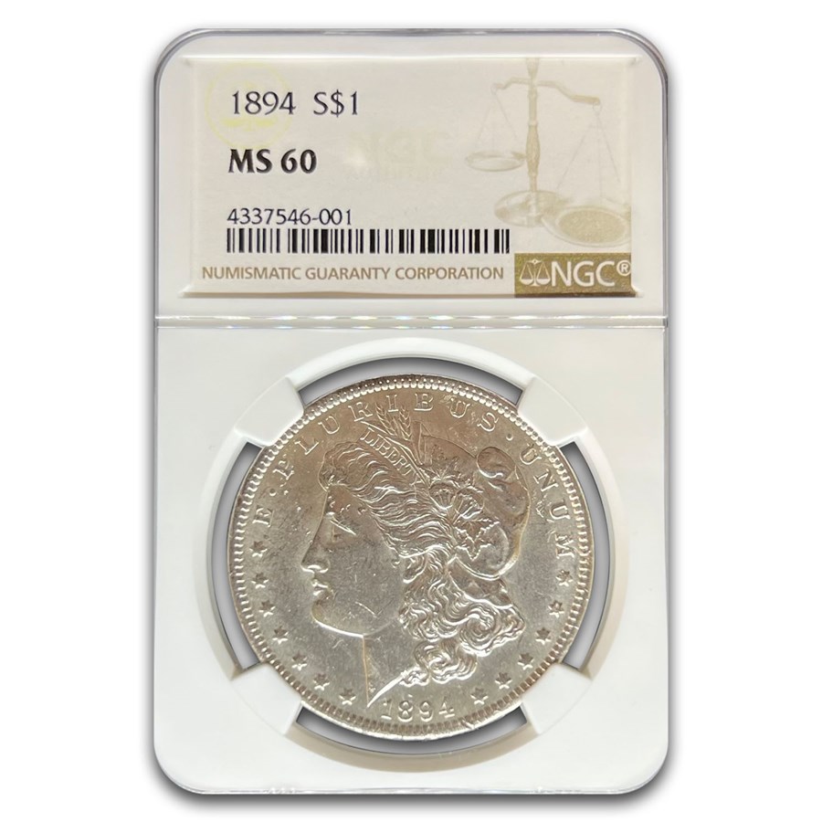 Ms Coin 1894 Morgan Dollar MS-60 NGC