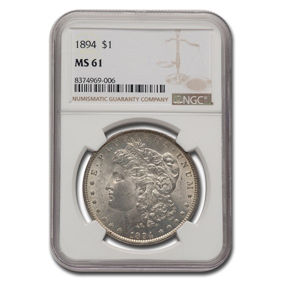 1894 Morgan Dollar MS-61 NGC 1894 Morgan Dollar MS-61 NGC