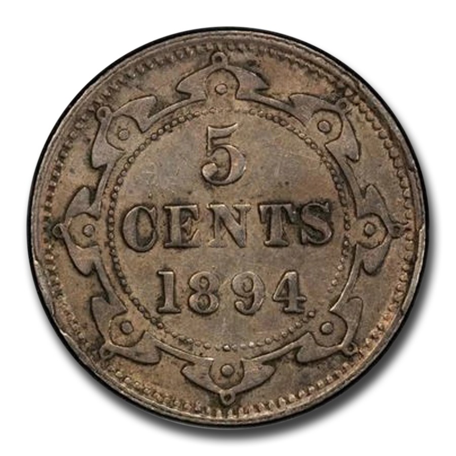 1894 Newfoundland Silver 5 Cents Victoria XF-40 PCGS
