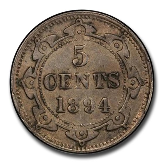 1894 Newfoundland Silver 5 Cents Victoria XF-40 PCGS 1894 Newfoundland Silver 5 Cents Victoria XF-40 PCGS