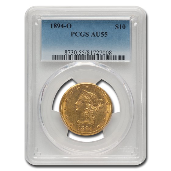 1894-O $10 Liberty Gold Eagle AU-55 PCGS 1894-O $10 Liberty Gold Eagle AU-55 PCGS