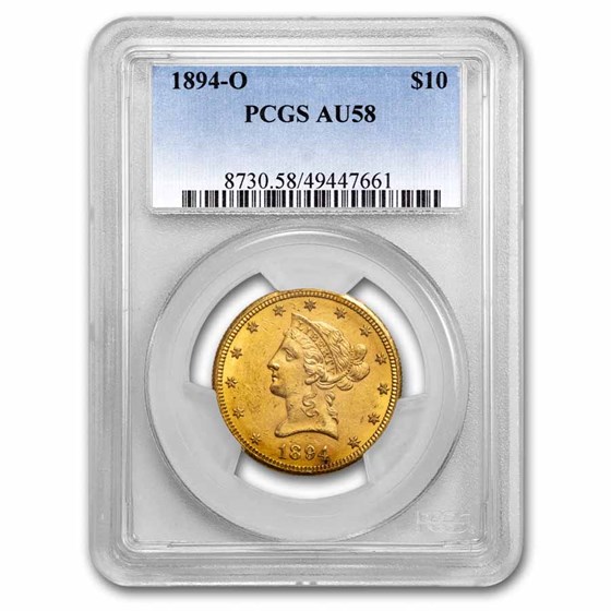 1894-O $10 Liberty Gold Eagle AU-58 PCGS 1894-O $10 Liberty Gold Eagle AU-58 PCGS
