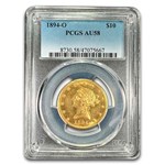 1894-O $10 Liberty Gold Eagle AU-58 PCGS