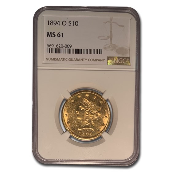 1894-O $10 Liberty Gold Eagle MS-61 NGC 1894-O $10 Liberty Gold Eagle MS-61 NGC