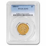 1894-O $5 Liberty Gold Half Eagle AU-53 PCGS